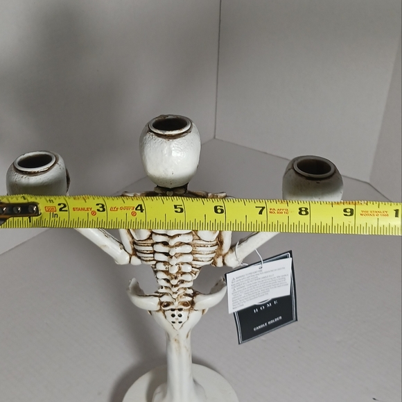 Martha Stewart Halloween Skull Gothic Candelabra 3 Arm Taper Candle Holder - Picture 13 of 15